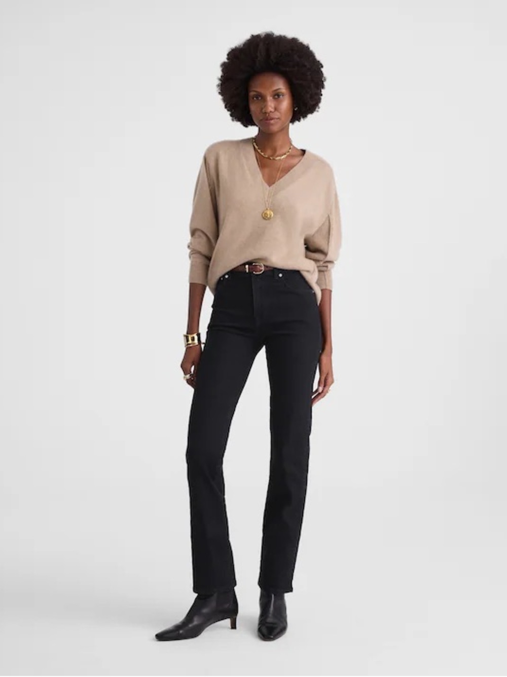 NWT Madewell The Longline Straight Jean Black Frost Comfort Stretch Size 26